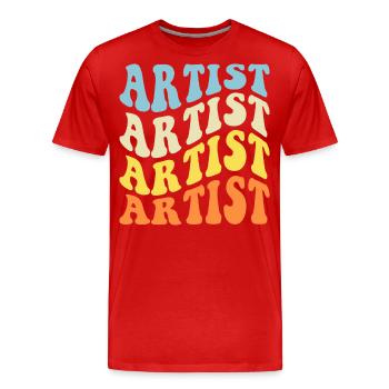 Artiste - T-shirt bio Premium Homme - rouge - Devant - Damien (186cm)