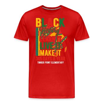 Mois de l’histoire des Noirs Histoire des Noirs - T-shirt bio Premium Homme - rouge - Devant - Damien (186cm)