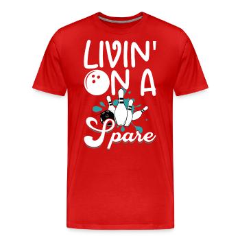Bowling - Männer Premium Bio T-Shirt - Rot - Vorne - Damien (186cm)