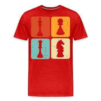 Schach - Männer Premium Bio T-Shirt - Rot - Vorne - Damien (186cm)