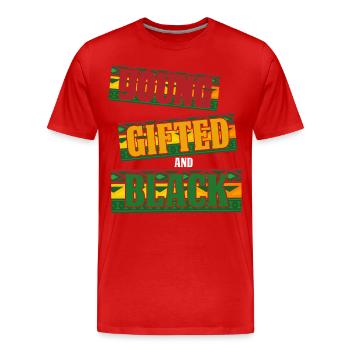 Mois de l’histoire des Noirs Histoire des Noirs - T-shirt bio Premium Homme - rouge - Devant - Damien (186cm)