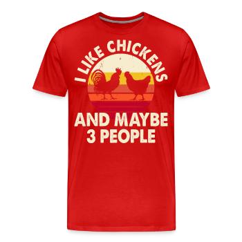 Chickens Chicken - Men's Premium Organic T-Shirt - red - Front - Damien (186cm)