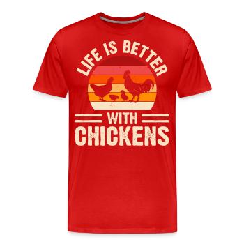 Chickens Chicken - Men's Premium Organic T-Shirt - red - Front - Damien (186cm)