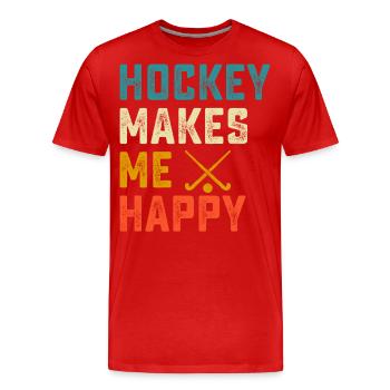 Hockey Eishockey Hockey sur glace - T-shirt bio Premium Homme - rouge - Devant - Damien (186cm)