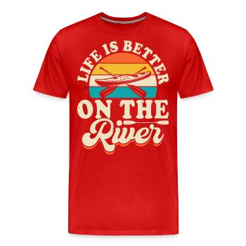 Kajak Kajakfahrer Kajaker - Männer Premium Bio T-Shirt - Rot - Vorne - Damien (186cm)