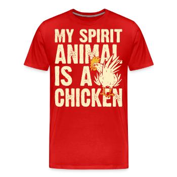 Chickens Chicken - Men's Premium Organic T-Shirt - red - Front - Damien (186cm)