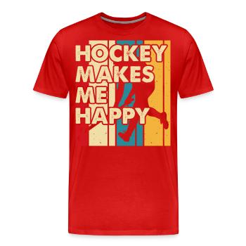 Hockey Eishockey Hockey sur glace - T-shirt bio Premium Homme - rouge - Devant - Damien (186cm)