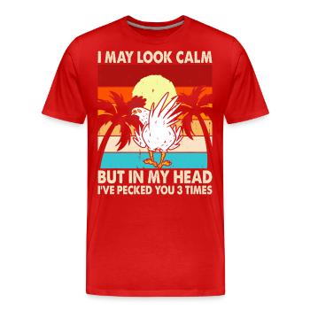 Chickens Chicken - Men's Premium Organic T-Shirt - red - Front - Damien (186cm)