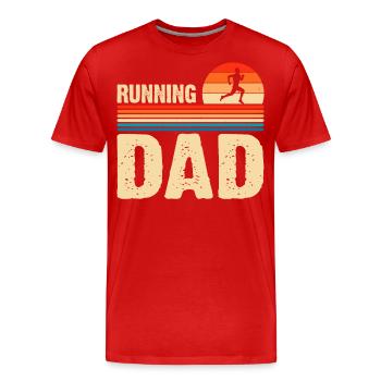 Laufen Läufer Papa - Männer Premium Bio T-Shirt - Rot - Vorne - Damien (186cm)
