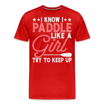 Kajak Kajakfahrer Kajaker - Männer Premium Bio T-Shirt - Rot - Vorne - Damien (186cm)