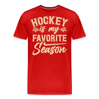 Hockey Eishockey Hockey sur glace - T-shirt bio Premium Homme - rouge - Devant - Damien (186cm)