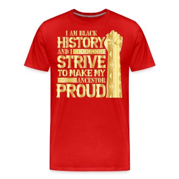 Mois de l’histoire des Noirs Histoire des Noirs - T-shirt bio Premium Homme - rouge - Devant - Damien (186cm)