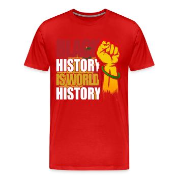 Mois de l’histoire des Noirs Histoire des Noirs - T-shirt bio Premium Homme - rouge - Devant - Damien (186cm)