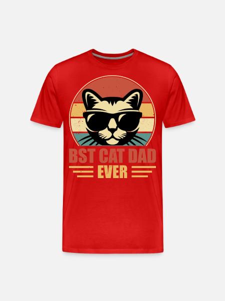 Cats, Daddy, Father - Men's Premium Organic T-Shirt - red