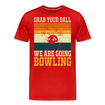 Bowling - Männer Premium Bio T-Shirt - Rot - Vorne - Damien (186cm)