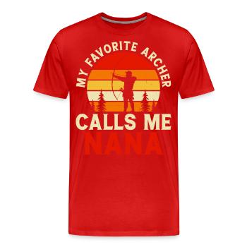 Archer Tir à l’arc - T-shirt bio Premium Homme - rouge - Devant - Damien (186cm)