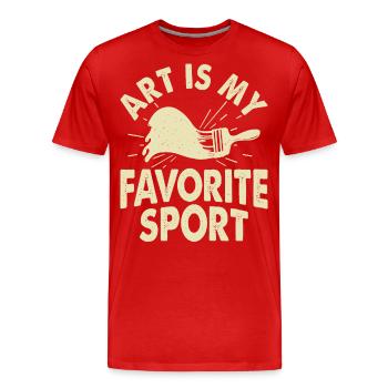 Artiste - T-shirt bio Premium Homme - rouge - Devant - Damien (186cm)