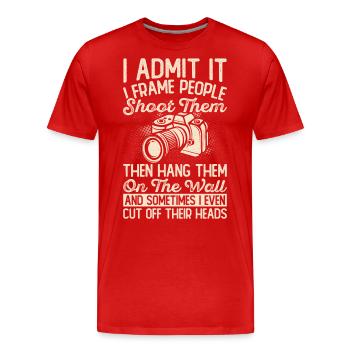 Fotograf - Männer Premium Bio T-Shirt - Rot - Vorne - Damien (186cm)