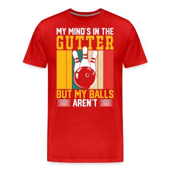 Bowling - Männer Premium Bio T-Shirt - Rot - Vorne - Damien (186cm)