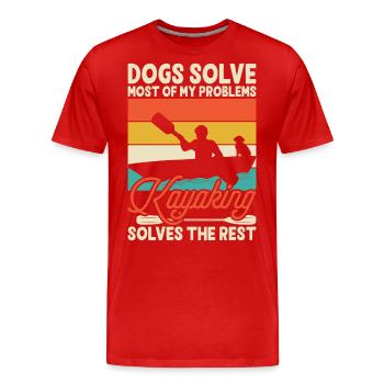 Kayak Kayaker Kayaker Chien - T-shirt bio Premium Homme - rouge - Devant - Damien (186cm)