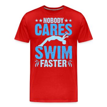 Flotteur de natation - T-shirt bio Premium Homme - rouge - Devant - Damien (186cm)