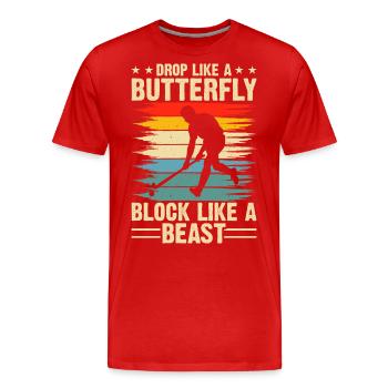 Field Hockey Hockey - Men's Premium Organic T-Shirt - red - Front - Damien (186cm)