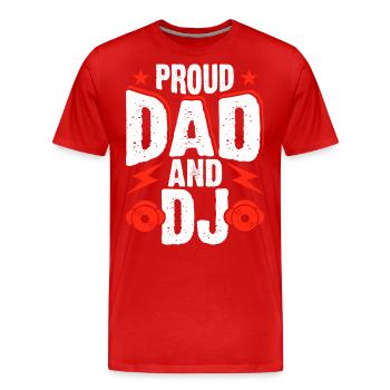Papa Dj - Men's Premium Organic T-Shirt - red - Front - Damien (186cm)