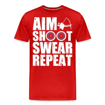 Archer Tir à l’arc - T-shirt bio Premium Homme - rouge - Devant - Damien (186cm)