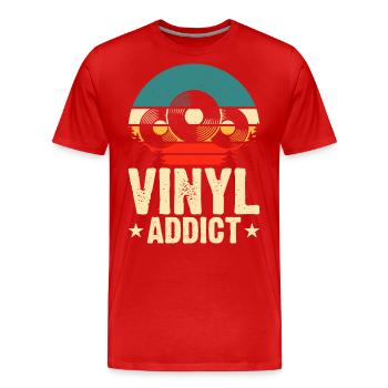 Vinyl Addict - Männer Premium Bio T-Shirt - Rot - Vorne - Damien (186cm)