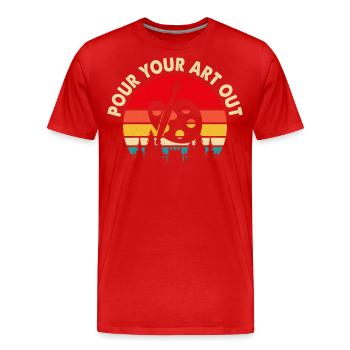 Artiste - T-shirt bio Premium Homme - rouge - Devant - Damien (186cm)