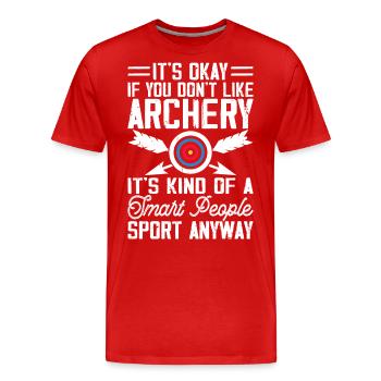 Archer Archery - Men's Premium Organic T-Shirt - red - Front - Damien (186cm)