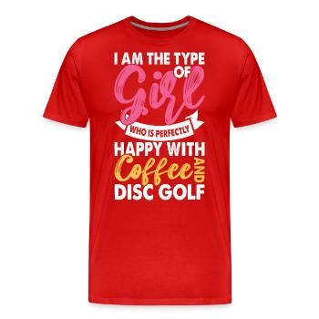 Discgolf Disc Golf - Männer Premium Bio T-Shirt - Rot - Vorne - Damien (186cm)