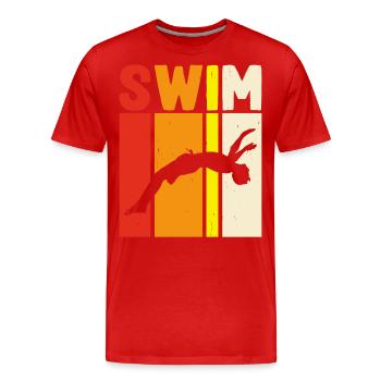 Flotteur de natation - T-shirt bio Premium Homme - rouge - Devant - Damien (186cm)