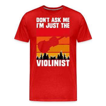 Violine Violinist - Männer Premium Bio T-Shirt - Rot - Vorne - Damien (186cm)