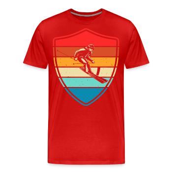 Ski Skiing Skiers - Men's Premium Organic T-Shirt - red - Front - Damien (186cm)