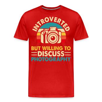 Photographer - Men's Premium Organic T-Shirt - red - Front - Damien (186cm)