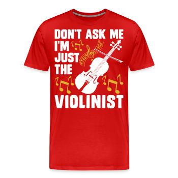 Violine Violinist - Männer Premium Bio T-Shirt - Rot - Vorne - Damien (186cm)