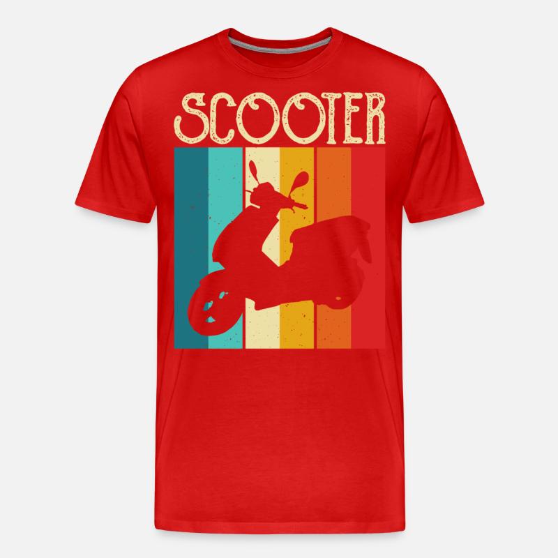 Roller Rollerfahrer Motorroller - Männer Premium Bio T-Shirt - Rot