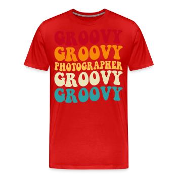 Photographer - Men's Premium Organic T-Shirt - red - Front - Damien (186cm)