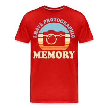 Photographer - Men's Premium Organic T-Shirt - red - Front - Damien (186cm)