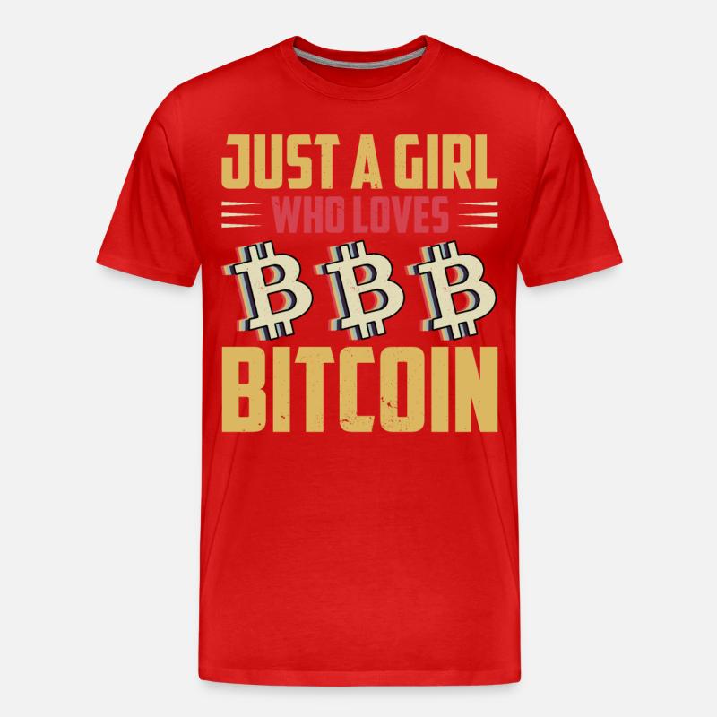 Bitcoin Krypto Kryptowährung - Männer Premium Bio T-Shirt - Rot