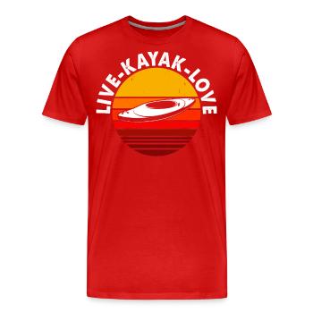 Kajak Kajakfahrer Kajaker - Männer Premium Bio T-Shirt - Rot - Vorne - Damien (186cm)