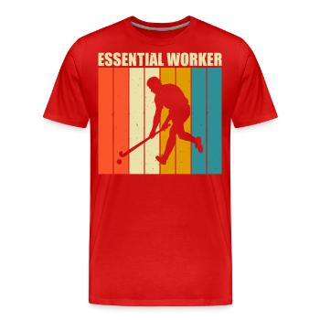 Field Hockey Floorball Indoor Hockey Floorball - Men's Premium Organic T-Shirt - red - Front - Damien (186cm)