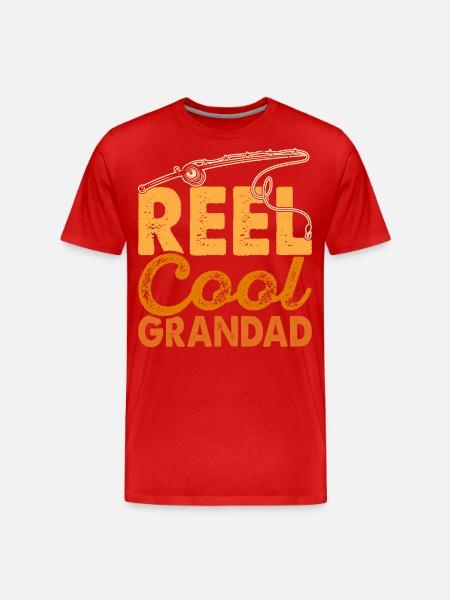 Opa Angler Angeln Fischen - Männer Premium Bio T-Shirt - Rot