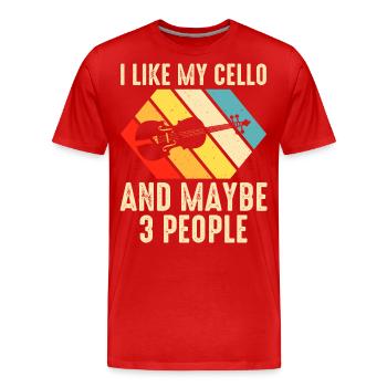 Violoncelle violoncelliste - T-shirt bio Premium Homme - rouge - Devant - Damien (186cm)
