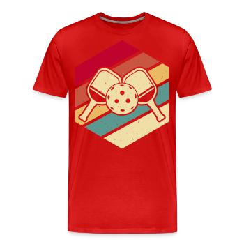 Pickleball - T-shirt bio Premium Homme - rouge - Devant - Damien (186cm)