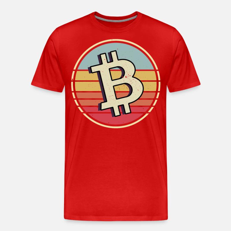 Bitcoin Krypto Kryptowährung - Männer Premium Bio T-Shirt - Rot