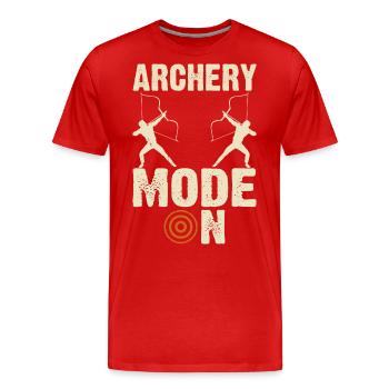 Archer Tir à l’arc - T-shirt bio Premium Homme - rouge - Devant - Damien (186cm)