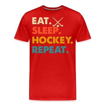 Hockey - T-shirt bio Premium Homme - rouge - Devant - Damien (186cm)