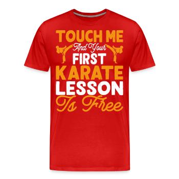 Karate - Männer Premium Bio T-Shirt - Rot - Vorne - Damien (186cm)